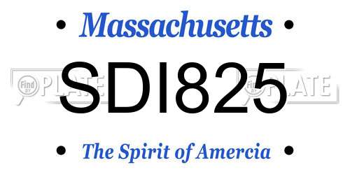 SDI825 Massachusetts License Plate