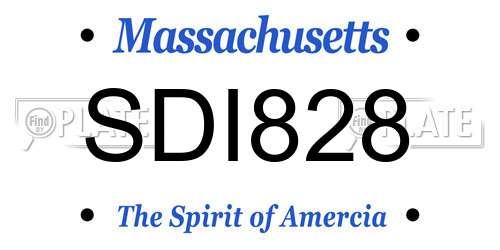 SDI828 Massachusetts License Plate