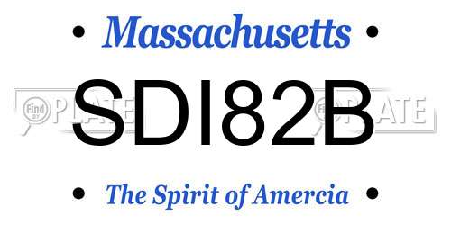 SDI82B Massachusetts License Plate