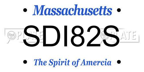 SDI82S Massachusetts License Plate
