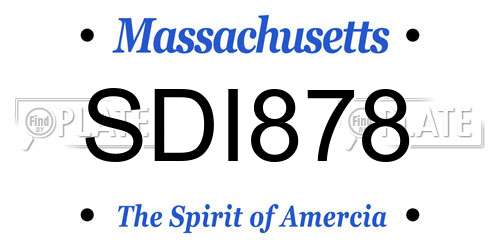 SDI878 Massachusetts License Plate