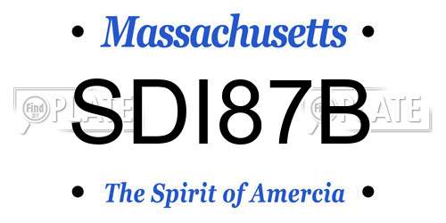 SDI87B Massachusetts License Plate