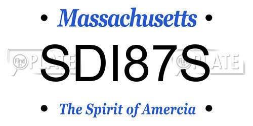 SDI87S Massachusetts License Plate
