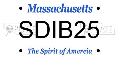 SDIB25 Massachusetts License Plate