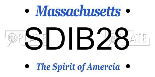 SDIB28 Massachusetts License Plate
