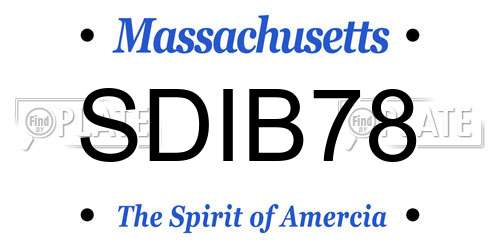SDIB78 Massachusetts License Plate