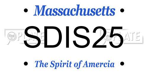 SDIS25 Massachusetts License Plate