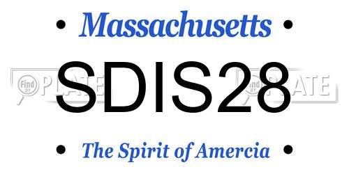 SDIS28 Massachusetts License Plate