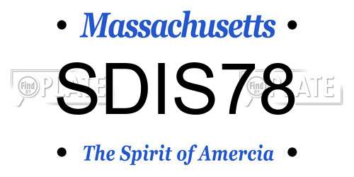 SDIS78 Massachusetts License Plate