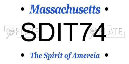SDIT74 Massachusetts License Plate