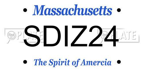 SDIZ24 Massachusetts License Plate