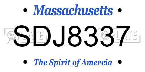 SDJ8337 Massachusetts License Plate