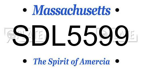 SDL5599 Massachusetts License Plate