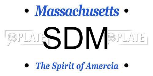 SDM Massachusetts License Plate