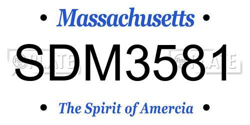 SDM3581 Massachusetts License Plate