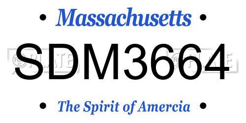 SDM3664 Massachusetts License Plate