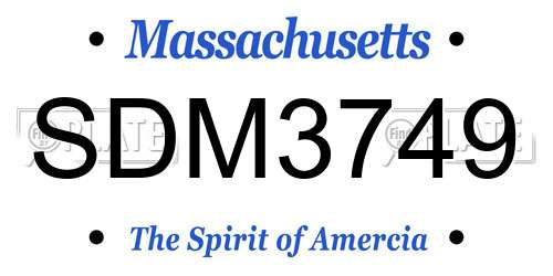 SDM3749 Massachusetts License Plate
