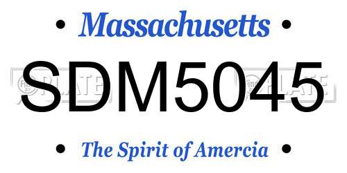 SDM5045 Massachusetts License Plate