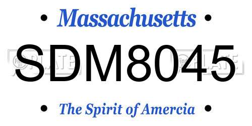 SDM8045 Massachusetts License Plate