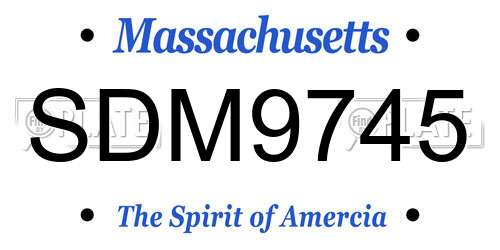 SDM9745 Massachusetts License Plate