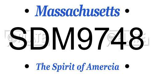 SDM9748 Massachusetts License Plate