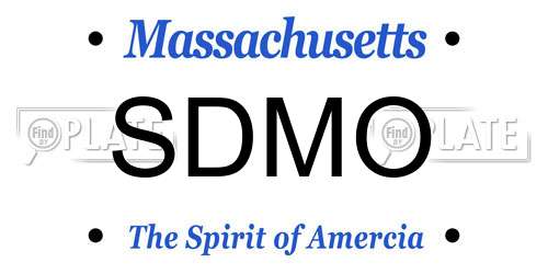 SDMO Massachusetts License Plate