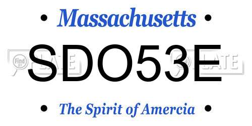 SDO53E Massachusetts License Plate