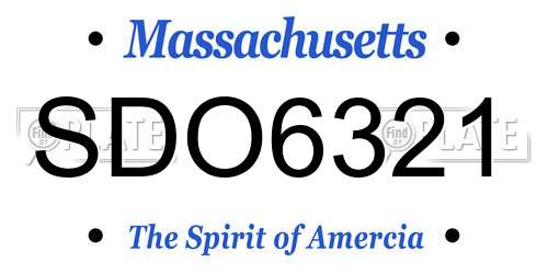 SDO6321 Massachusetts License Plate