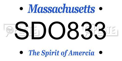 SDO833 Massachusetts License Plate