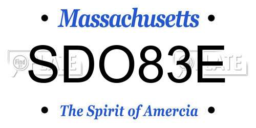 SDO83E Massachusetts License Plate
