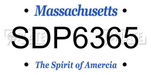SDP6365 Massachusetts License Plate