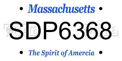 SDP6368 Massachusetts License Plate
