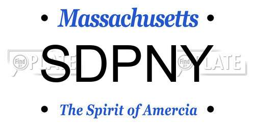 SDPNY Massachusetts License Plate