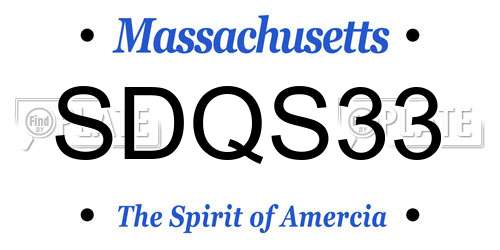 SDQS33 Massachusetts License Plate