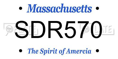 SDR570 Massachusetts License Plate