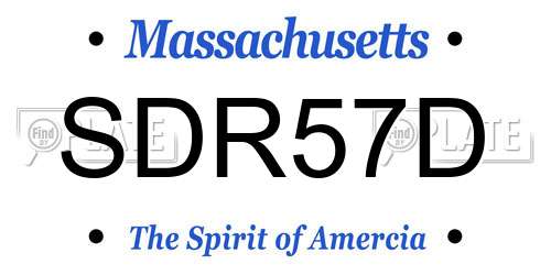 SDR57D Massachusetts License Plate