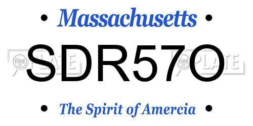 SDR57O Massachusetts License Plate