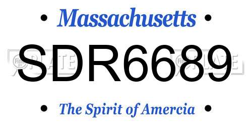 SDR6689 Massachusetts License Plate