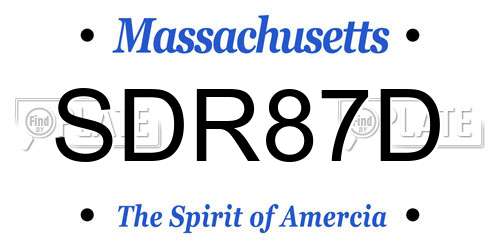 SDR87D Massachusetts License Plate