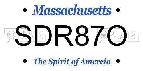 SDR87O Massachusetts License Plate