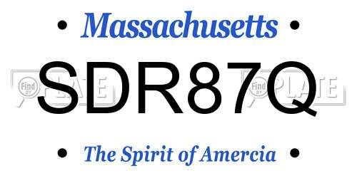 SDR87Q Massachusetts License Plate
