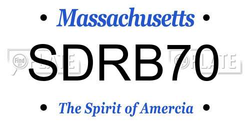 SDRB70 Massachusetts License Plate