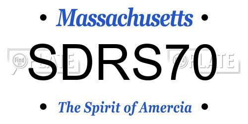 SDRS70 Massachusetts License Plate