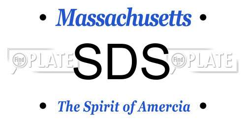 SDS Massachusetts License Plate