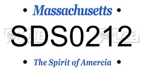 SDS0212 Massachusetts License Plate