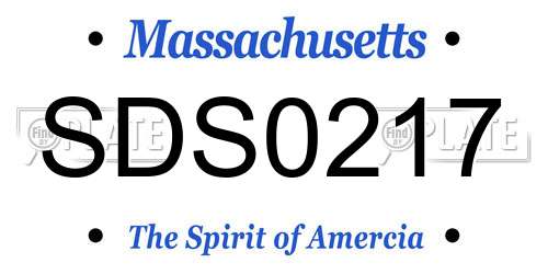SDS0217 Massachusetts License Plate