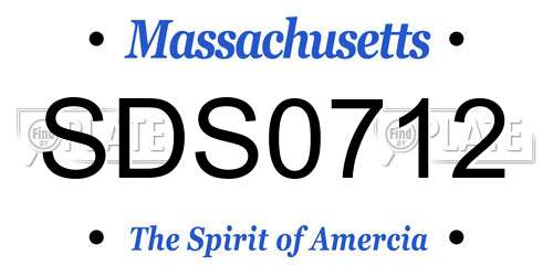 SDS0712 Massachusetts License Plate