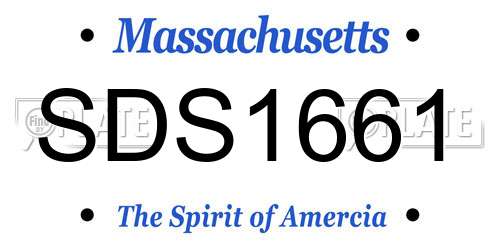 SDS1661 Massachusetts License Plate
