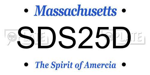 SDS25D Massachusetts License Plate