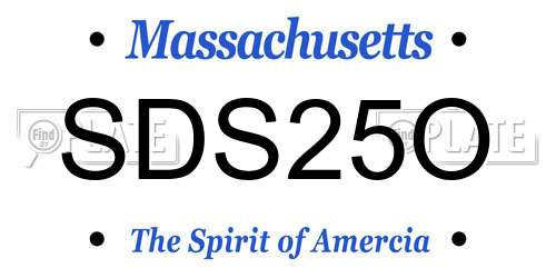 SDS25O Massachusetts License Plate